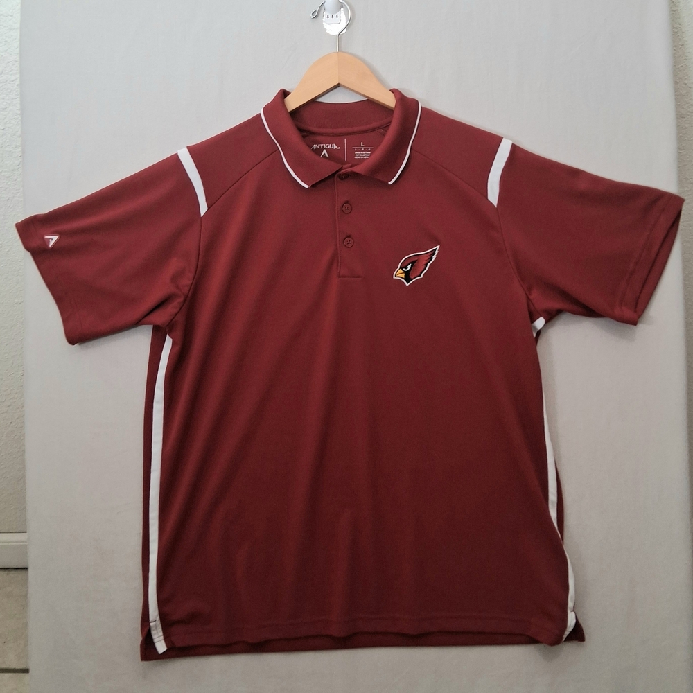 Arizona Cardinals Embroidered "Polo Style" Shirt : Red : Size Large